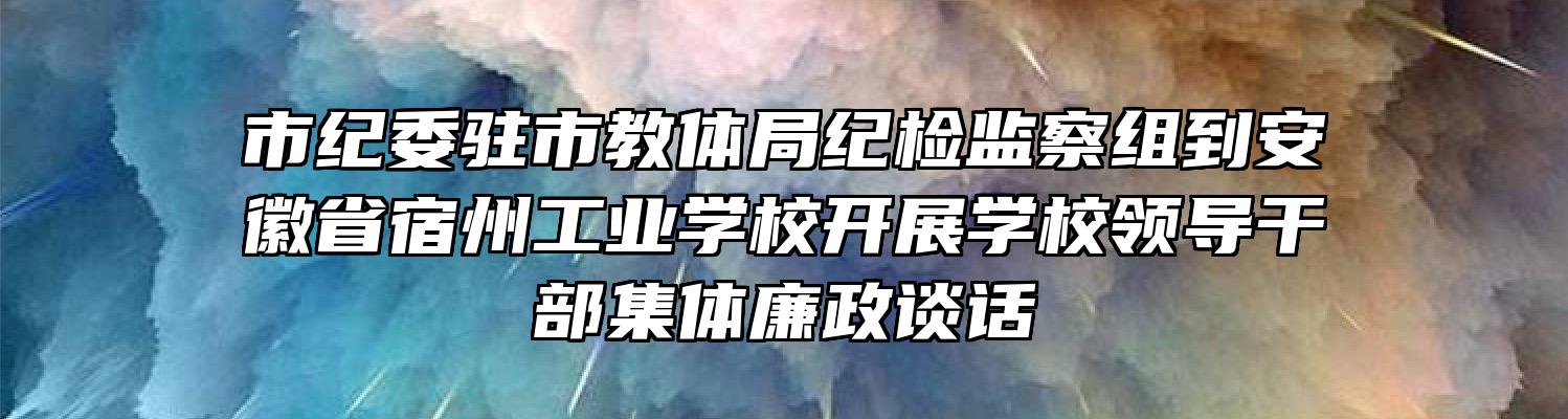 市纪委驻市教体局纪检监察组到安徽省宿州工业学校开展学校领导干部集体廉政谈话