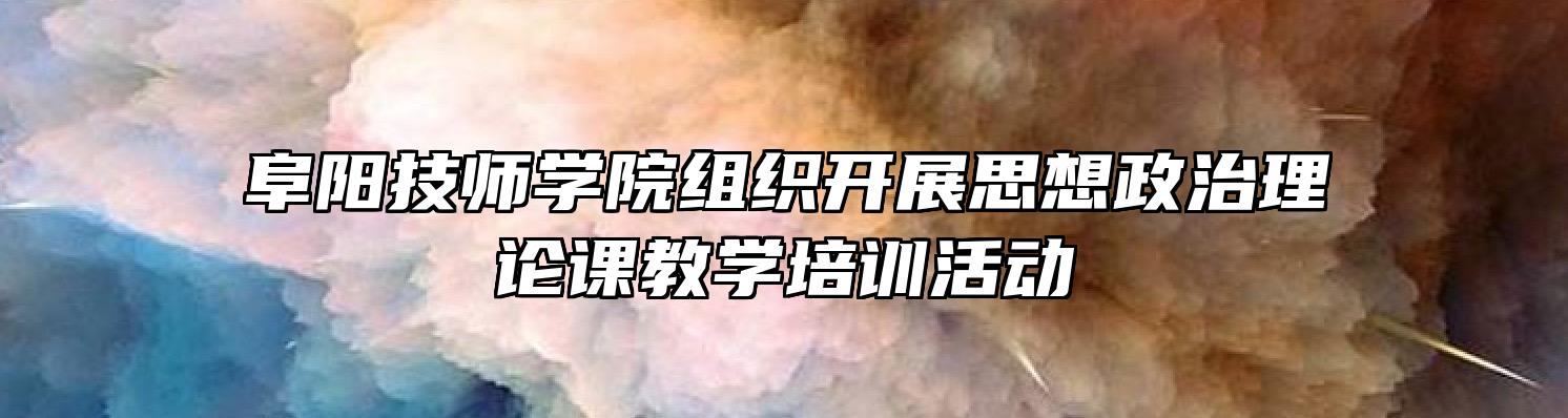 阜阳技师学院组织开展思想政治理论课教学培训活动