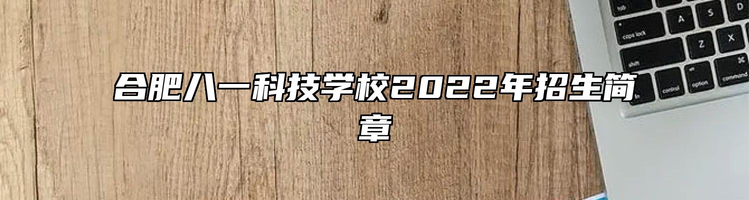 合肥八一科技学校2022年招生简章