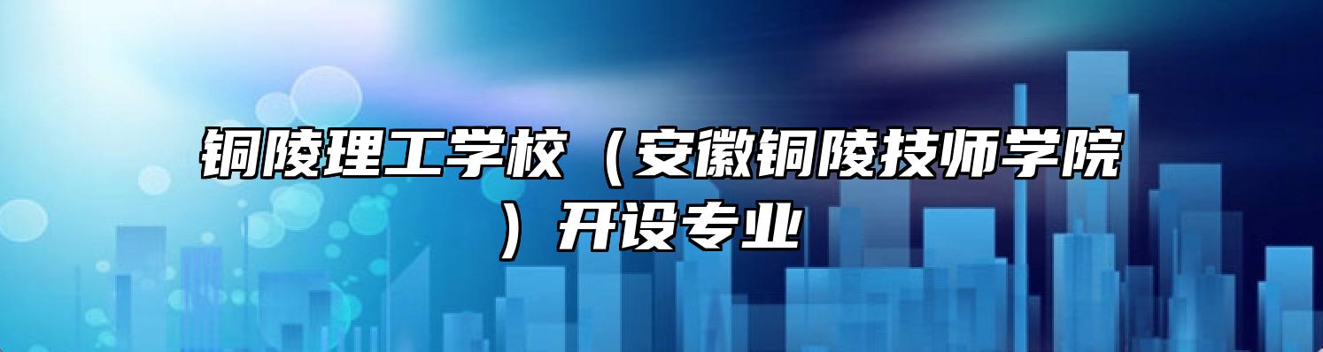 铜陵理工学校（安徽铜陵技师学院）开设专业 