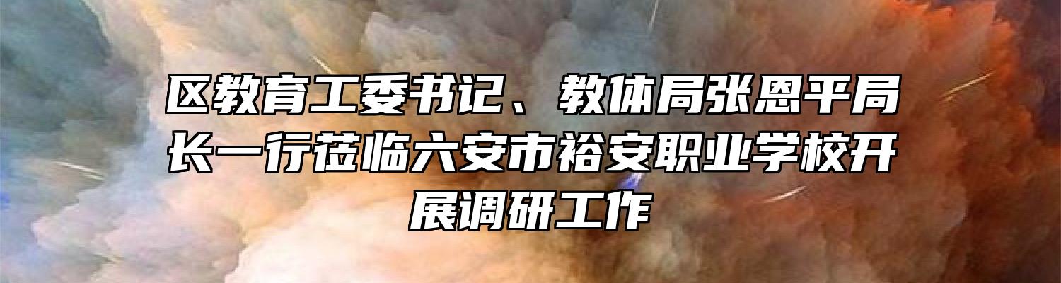 区教育工委书记、教体局张恩平局长一行莅临六安市裕安职业学校开展调研工作