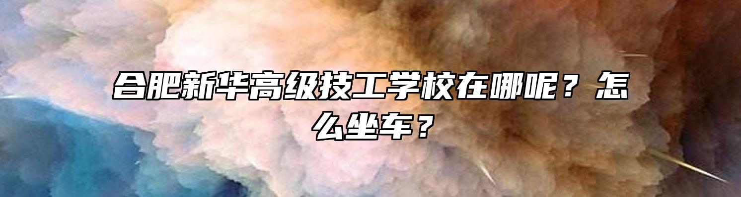 合肥新华高级技工学校在哪呢？怎么坐车？