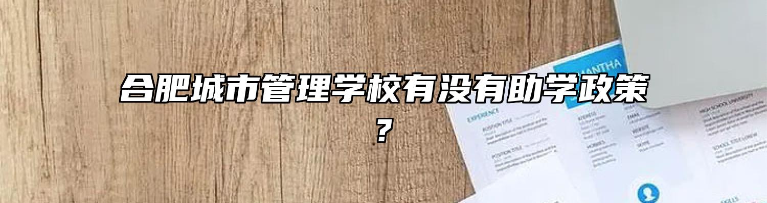 合肥城市管理学校有没有助学政策?