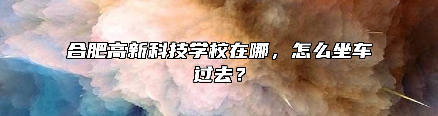 合肥高新科技学校在哪，怎么坐车过去？