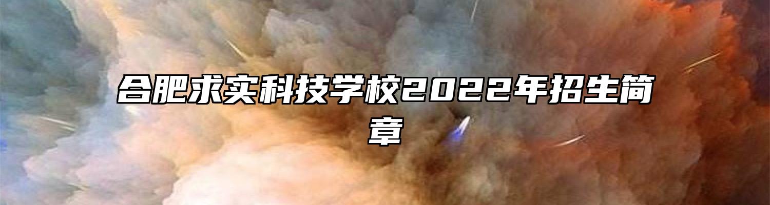 合肥求实科技学校2022年招生简章