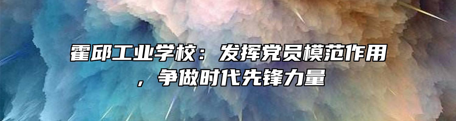 霍邱工业学校：发挥党员模范作用，争做时代先锋力量