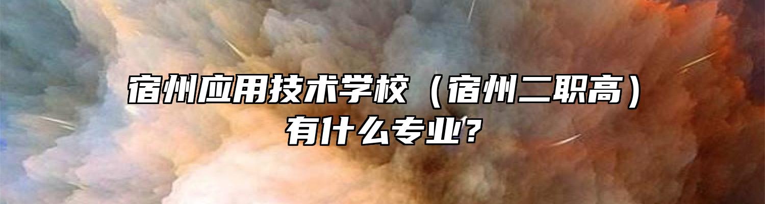 宿州应用技术学校（宿州二职高）有什么专业？