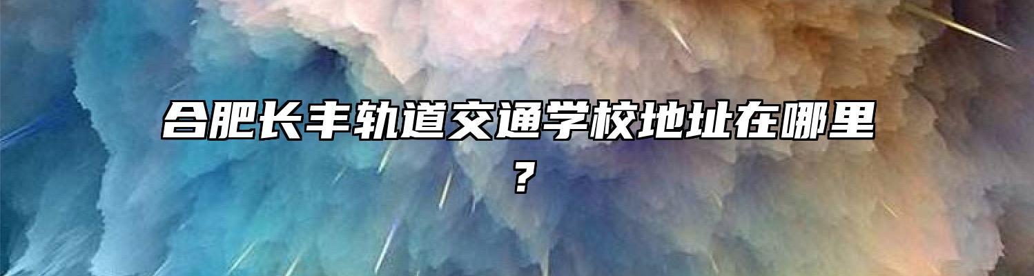 合肥长丰轨道交通学校地址在哪里？