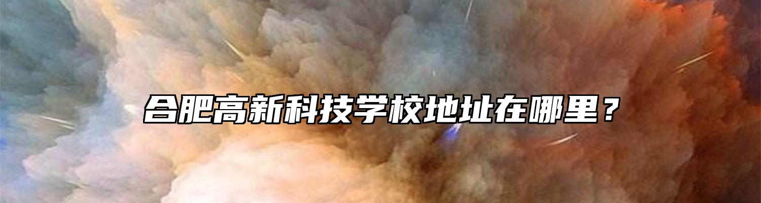 合肥高新科技学校地址在哪里？