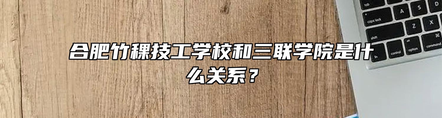 合肥竹稞技工学校和三联学院是什么关系？