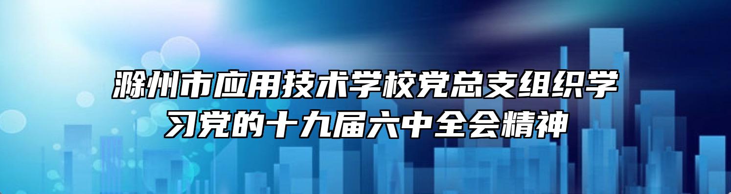 滁州市应用技术学校党总支组织学习党的十九届六中全会精神