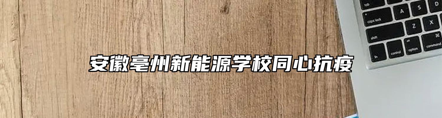 安徽亳州新能源学校同心抗疫