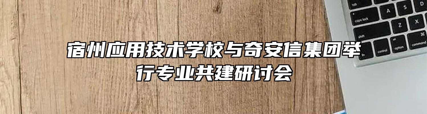 宿州应用技术学校与奇安信集团举行专业共建研讨会
