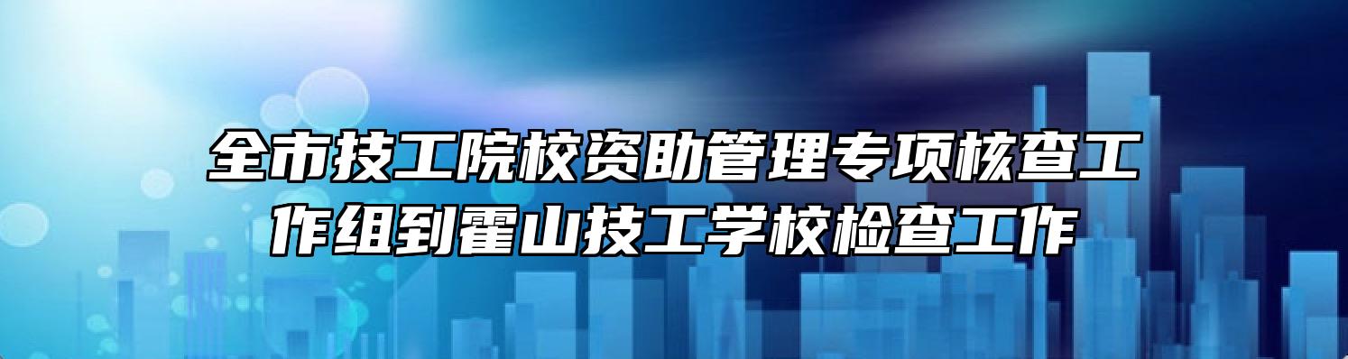 全市技工院校资助管理专项核查工作组到霍山技工学校检查工作