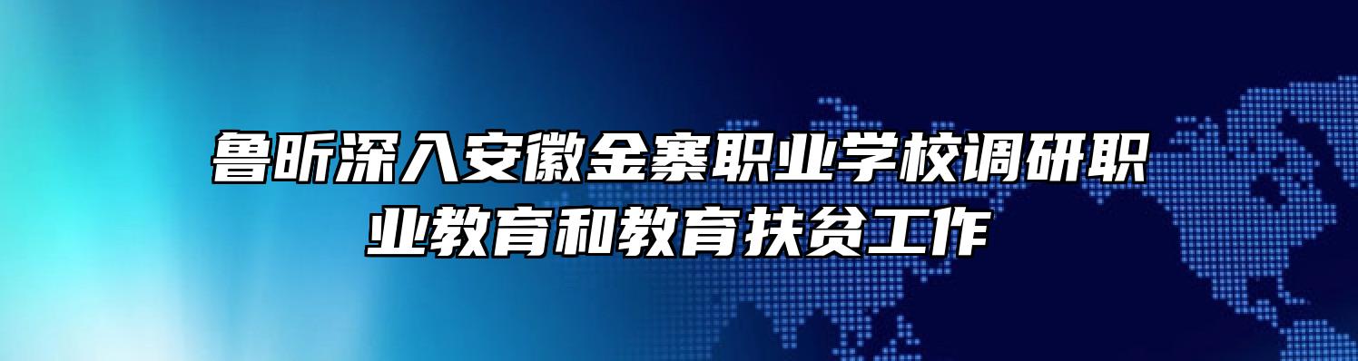 鲁昕深入安徽金寨职业学校调研职业教育和教育扶贫工作