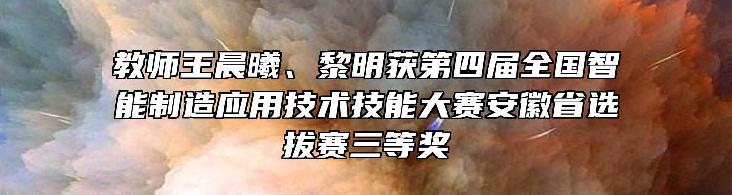 教师王晨曦、黎明获第四届全国智能制造应用技术技能大赛安徽省选拔赛三等奖