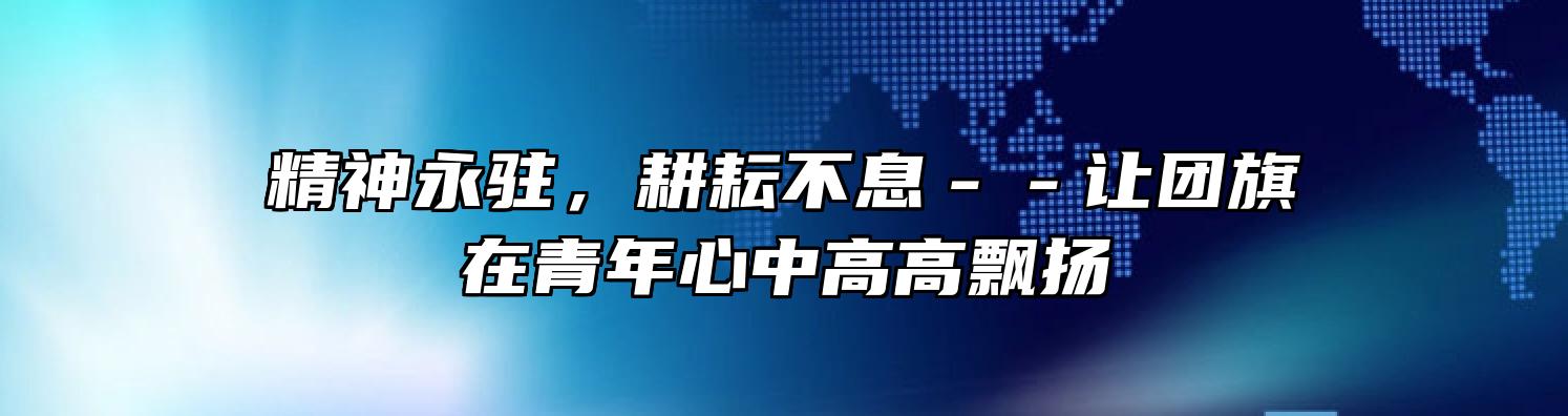 精神永驻，耕耘不息－－让团旗在青年心中高高飘扬