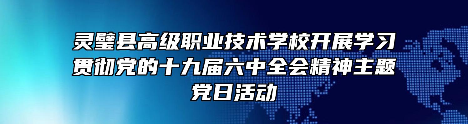 灵璧县高级职业技术学校开展学习贯彻党的十九届六中全会精神主题党日活动