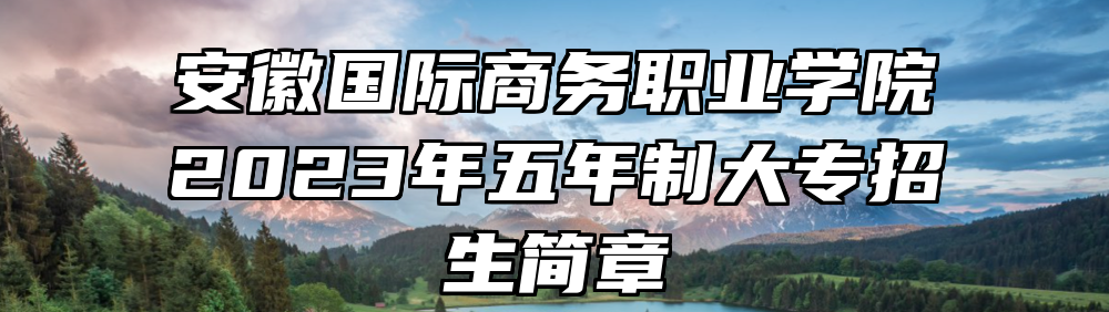 安徽国际商务职业学院2023年五年制大专招生简章