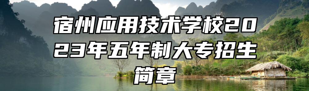 宿州应用技术学校2023年五年制大专招生简章