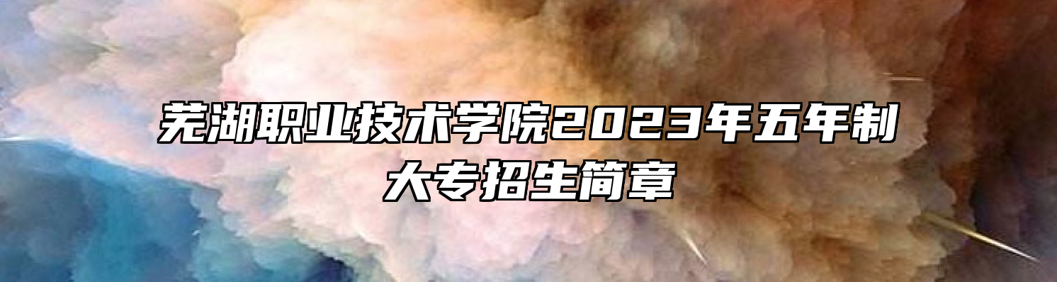 芜湖职业技术学院2023年五年制大专招生简章