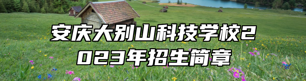 安庆大别山科技学校2023年招生简章