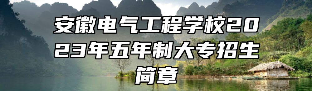 安徽电气工程学校2023年五年制大专招生简章