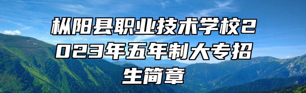 枞阳县职业技术学校2023年五年制大专招生简章