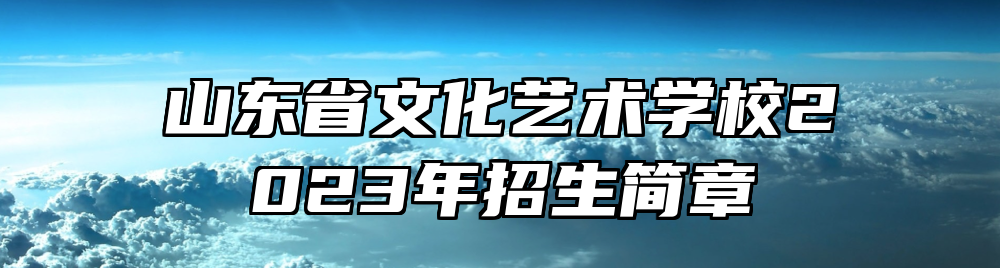 山东省文化艺术学校2023年招生简章