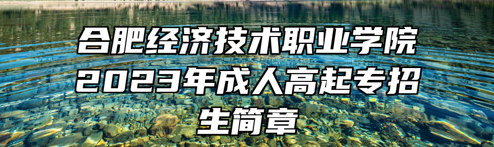 合肥经济技术职业学院2023年成人高起专招生简章