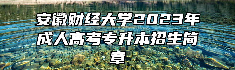 安徽财经大学2023年成人高考专升本招生简章