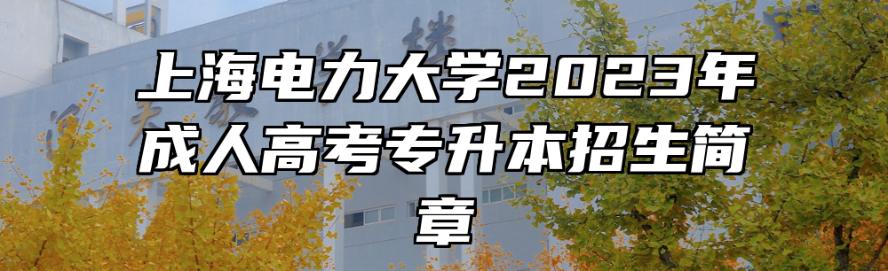 上海电力大学2023年成人高考专升本招生简章
