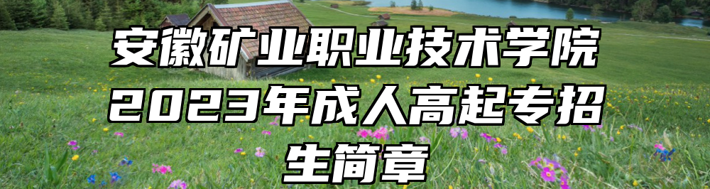 安徽矿业职业技术学院2023年成人高起专招生简章