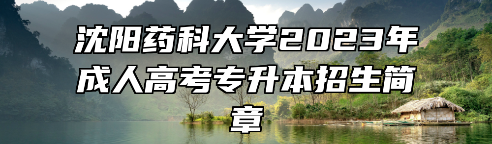 沈阳药科大学2023年成人高考专升本招生简章