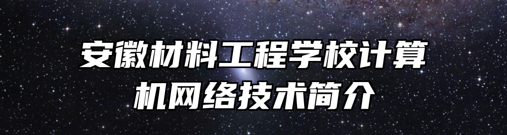 安徽材料工程学校计算机网络技术简介