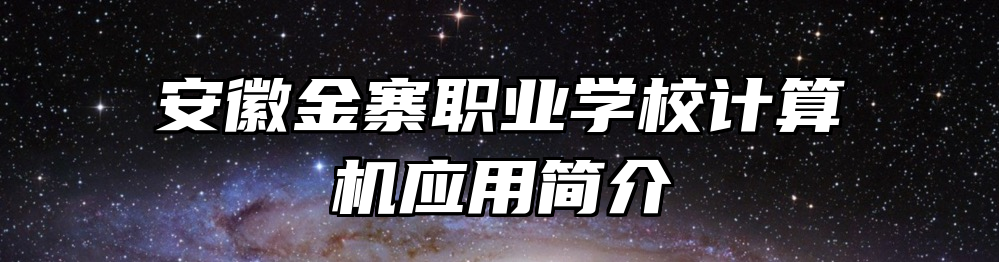 安徽金寨职业学校计算机应用简介