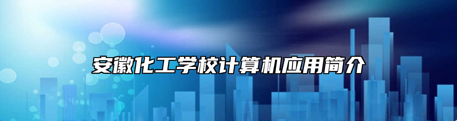 安徽化工学校计算机应用简介