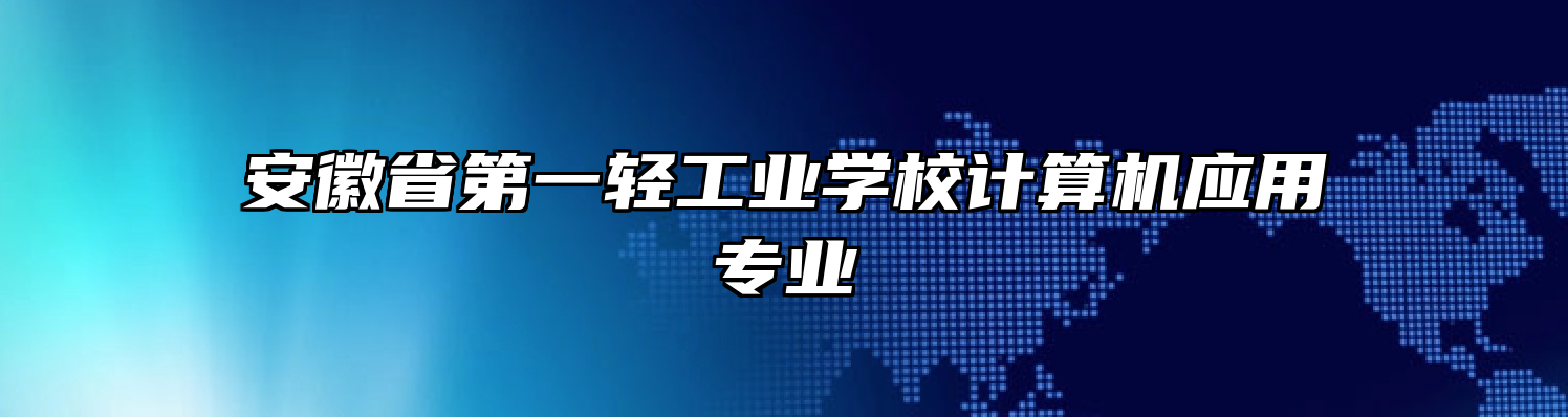 安徽省第一轻工业学校计算机应用专业