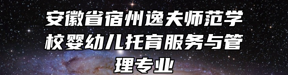 安徽省宿州逸夫师范学校婴幼儿托育服务与管理专业