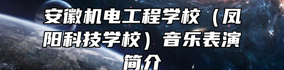 安徽机电工程学校（凤阳科技学校）音乐表演简介