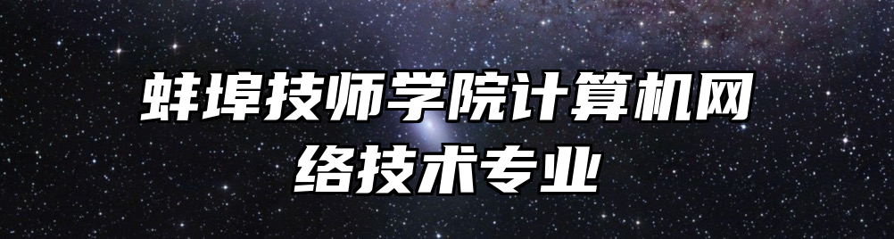 蚌埠技师学院计算机网络技术专业