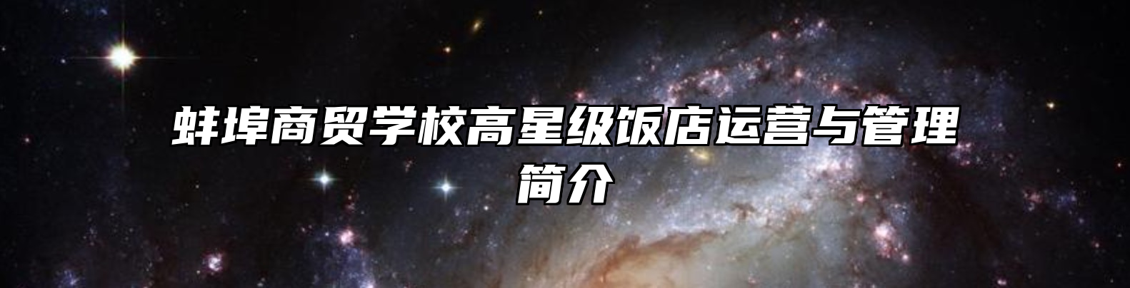 蚌埠商贸学校高星级饭店运营与管理简介