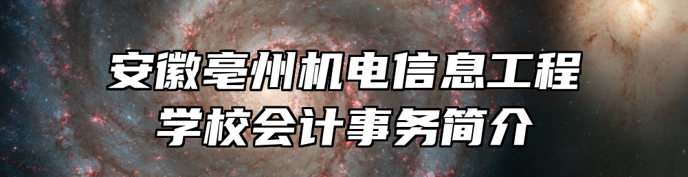 安徽亳州机电信息工程学校会计事务简介