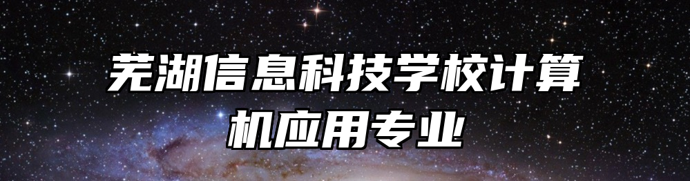芜湖信息科技学校计算机应用专业