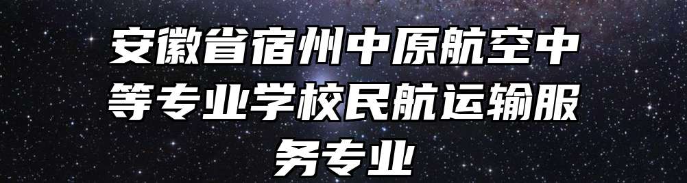 安徽省宿州中原航空中等专业学校民航运输服务专业