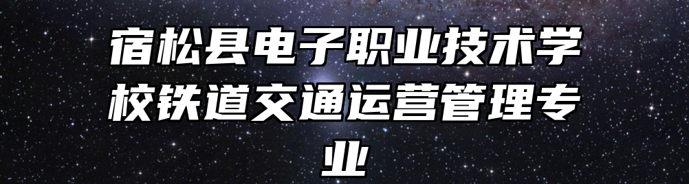 宿松县电子职业技术学校铁道交通运营管理专业