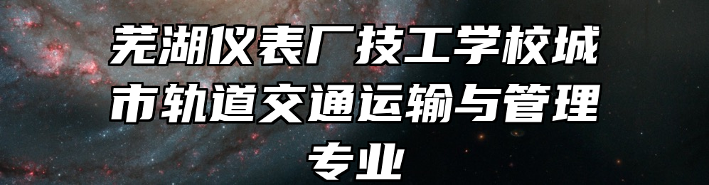 芜湖仪表厂技工学校城市轨道交通运输与管理专业
