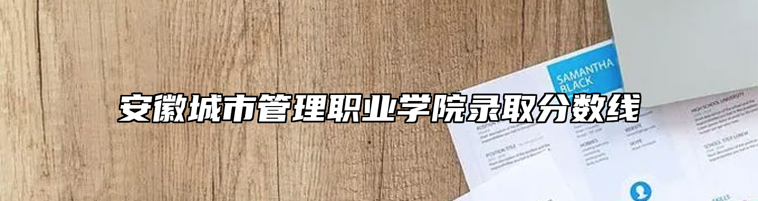 安徽城市管理职业学院录取分数线