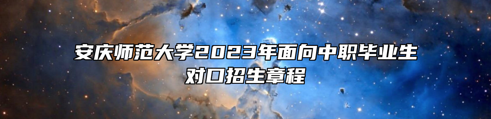 安庆师范大学2023年面向中职毕业生对口招生章程