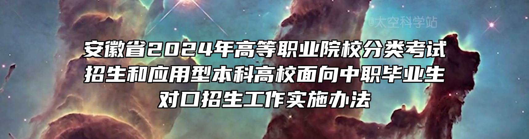 安徽省2024年高等职业院校分类考试招生和应用型本科高校面向中职毕业生对口招生工作实施办法